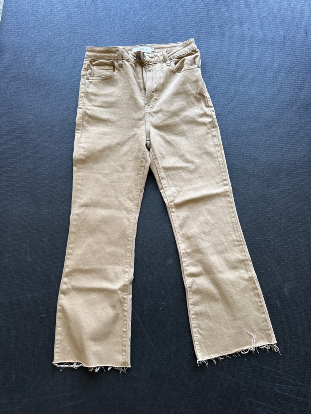 High-Rise Wide-Leg Jeans in Tan
